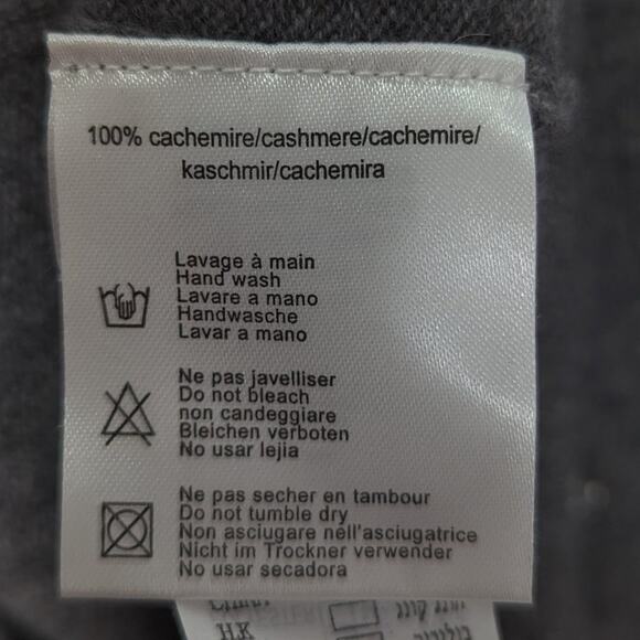 Not Shy Gray Cashmere Sweater Long Sleeve With Rhinestones Button Back Size XL - Picture 6 of 8